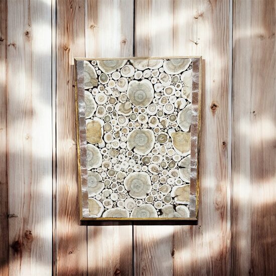 Juniper Decorative Panel with Himalayan Salt and Ash Wood Frame