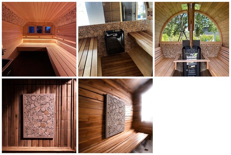 Sauna Interior Accessories with Soul — Details That Create Atmosphere  True luxury is found in the details.  Our sauna interior accessories — wooden lamp covers, shelves, decorative panels, and handcrafted elements — are designed to perfectly match juniper sauna panels and bring the whole space together in one natural, harmonious composition. These are not just functional items — they are design elements that shape the feeling of the room, creating an atmosphere of calm, warmth, and closeness to nature.  Every piece is handmade, with no compromises in quality, using only natural materials and Latvian-sourced juniper wood. We combine traditional craftsmanship with modern design to create premium sauna interior products that last for decades — and become a distinctive signature of your sauna’s character.